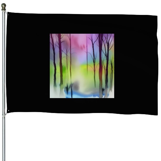 Colorful watercolor simple nature House Flags