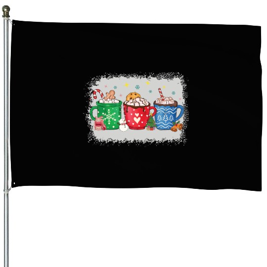 Christmas Hot Chocolate Peppermint Mocha House Flags