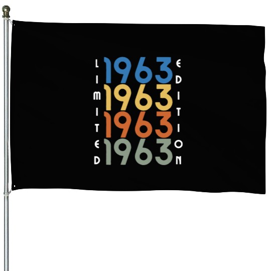 60 Years Vintage 1963 Retro 60th Birthday House Flags