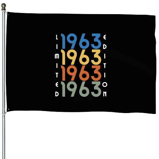 60 Years Vintage 1963 Retro 60th Birthday House Flags