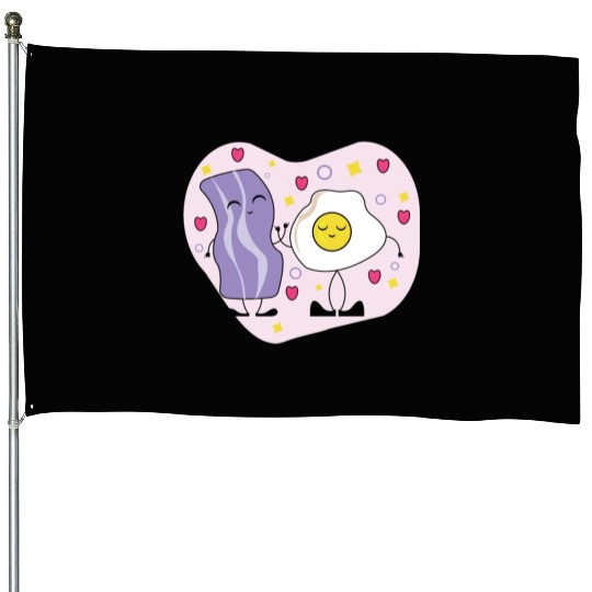 Breakfast Buddies for Bacon Eggs Lover House Flags
