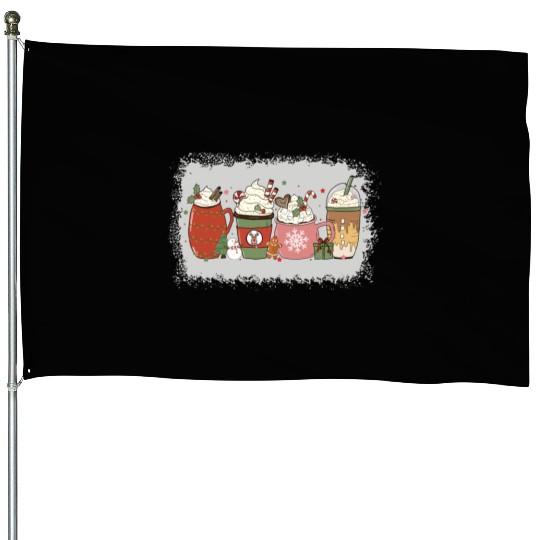 Christmas Hot Chocolate Peppermint Mocha House Flags