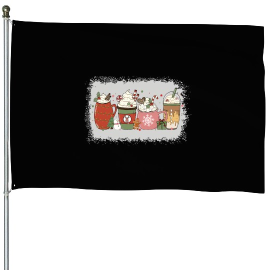 Christmas Hot Chocolate Peppermint Mocha House Flags