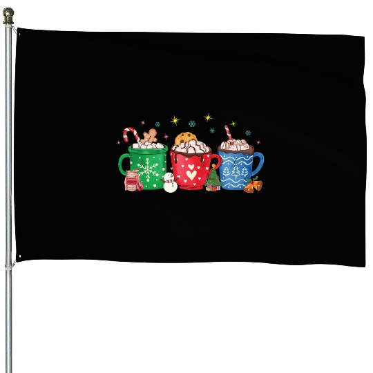 Christmas Hot Chocolate Cup House Flags
