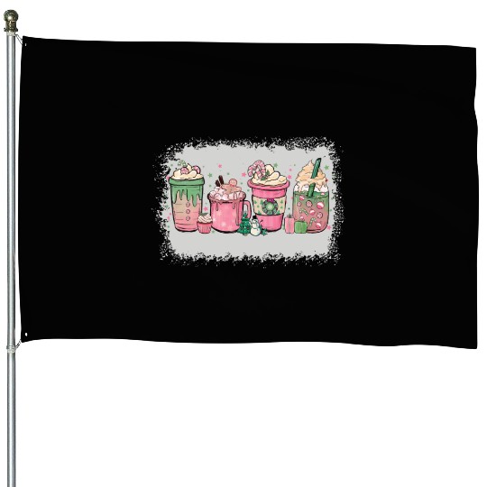 Hot Chocolate Cup Peppermint Mocha House Flags
