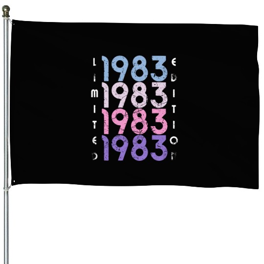 40 Years Vintage 1983 Retro 40th Birthday House Flags