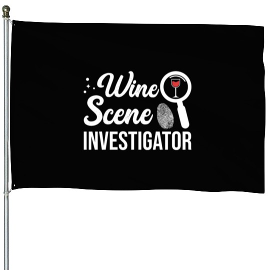 Wine Scene Investigator True Crime Lover House Flags