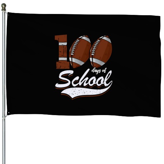 100 Days Of School Sports Game Rugby Player House Flags