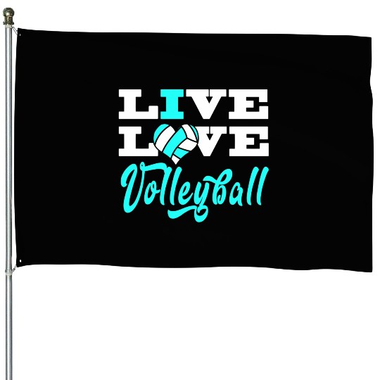 Volleyball Live Love Light Blue For Girlsns House Flags