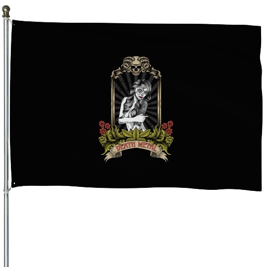 Goth Satan Rock Festivals Black Heavy Death Metal House Flags