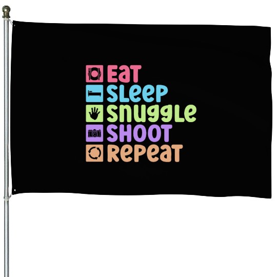 Eat Sleep Snuggle Shoot Repeat - Newborn House Flags