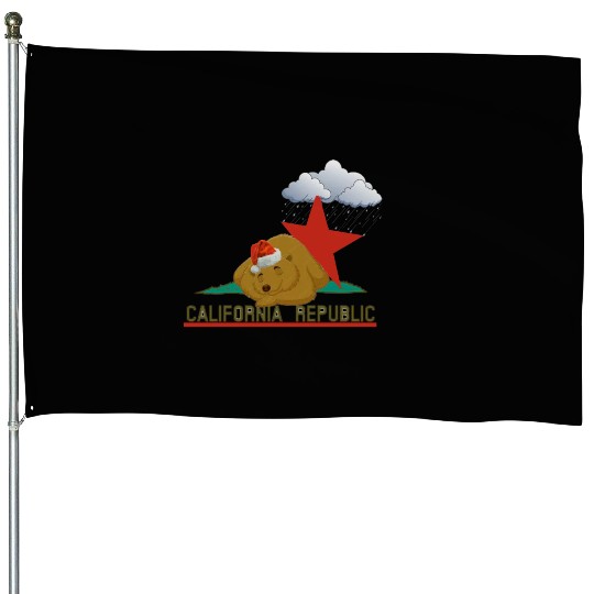 California bear in winter House Flags
