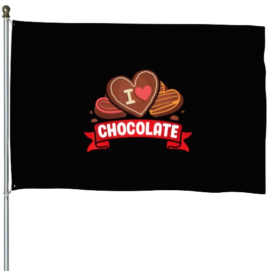 I Love Chocolate Sweets Candy Chocolate Bar House Flags