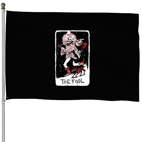The Fool Skeleton With Dog Tarot Card House Flags