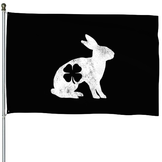 St Patrick's Day Rabbit Bunny Irish Green Shamrock House Flags