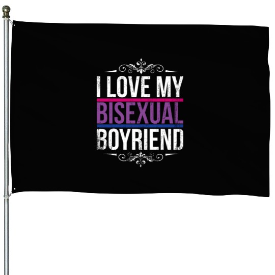 I Love My Bisexual Boyfriend Bi Pride House Flags
