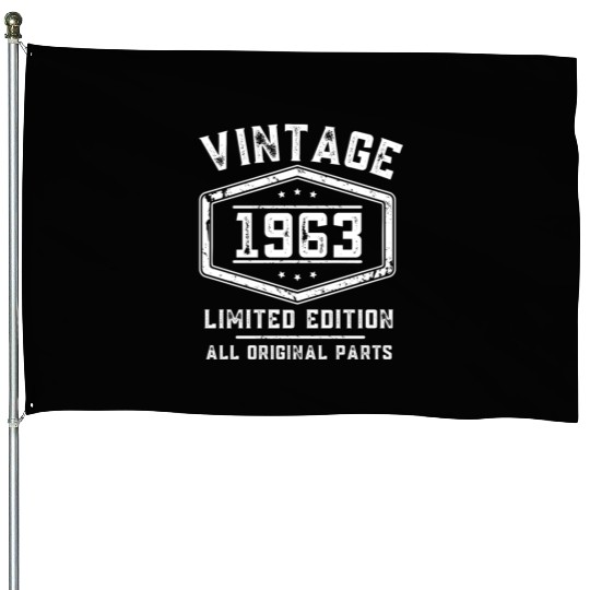 60 Years Vintage 1963 Retro 60th Birthday House Flags