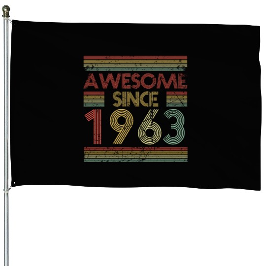 60 Years Vintage 1963 Retro 60th Birthday House Flags
