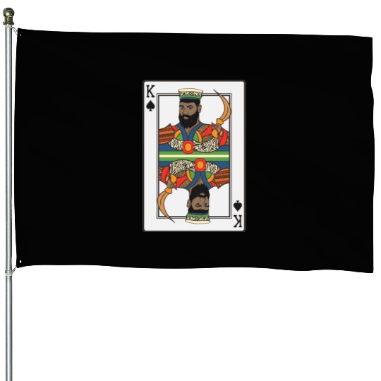 King Spades African American Card Halloween House Flags