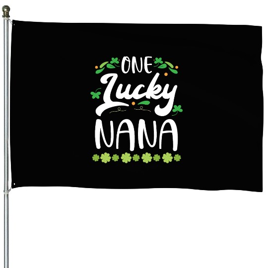 One Lucky Nana Grandma Granny St. Patricks Day House Flags