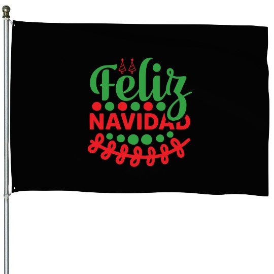 Feliz Navidad House Flags