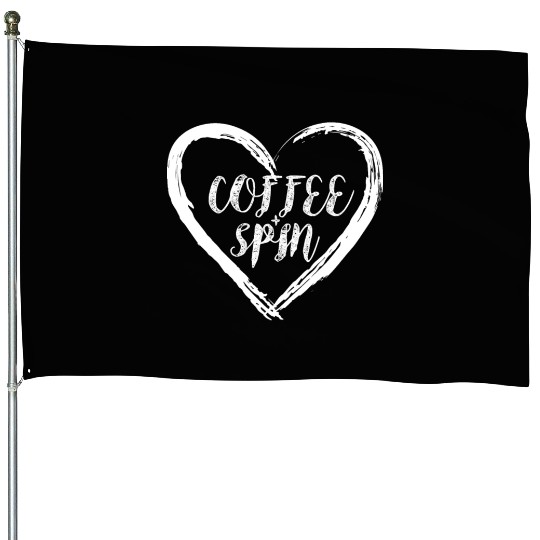Coffee And Love Spin Gym Exercise Spinning Class House Flags