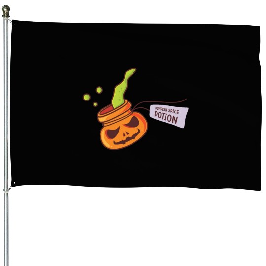 Pumpkin Spice Potion Coffee Enthusiast Halloween House Flags