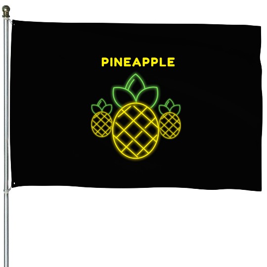 Funny Fruits Pineapple House Flags