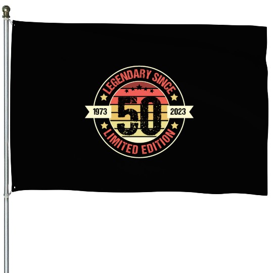 50 Years Vintage 1973 Retro 50th Birthday House Flags