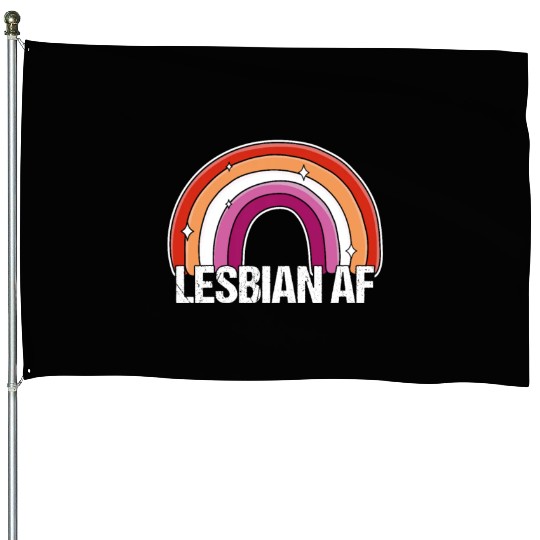Lesbian AF Gay Girls Pride Flag Rainbow House Flags