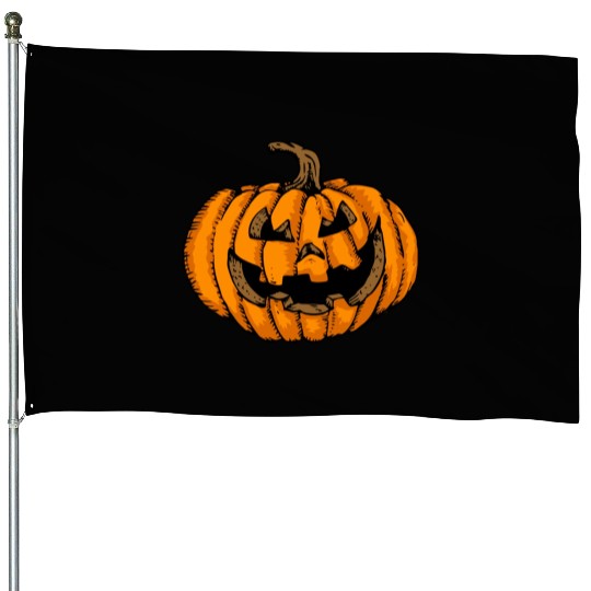Pumpkin Halloween House Flags