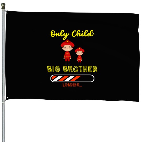 Big brother fire truck fireman House Flags