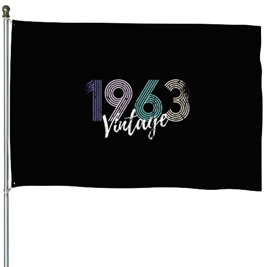 60 Years Vintage 1963 Retro 60th Birthday House Flags