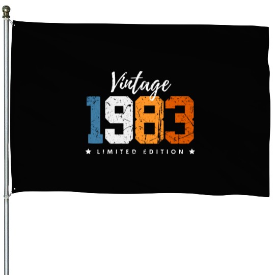 40 Years Vintage 1983 Retro 40th Birthday House Flags