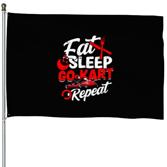 Go Kart Racer Pit Crew Car Racing Karting House Flags