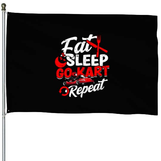 Go Kart Racer Pit Crew Car Racing Karting House Flags