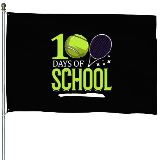 100 Days Of School Tennis Sports Game Athletic House Flags