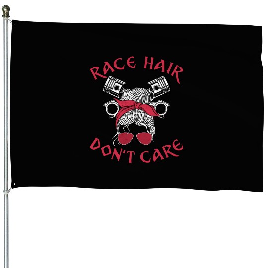 Drag Racing Race Car Girl Race House Flags