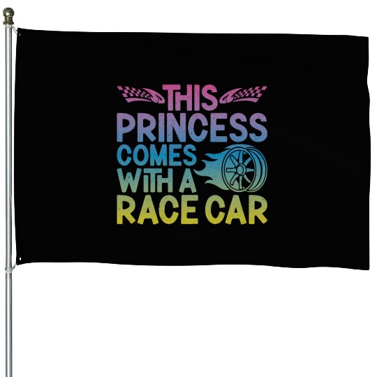 Drag Racing Race Car Girl This House Flags