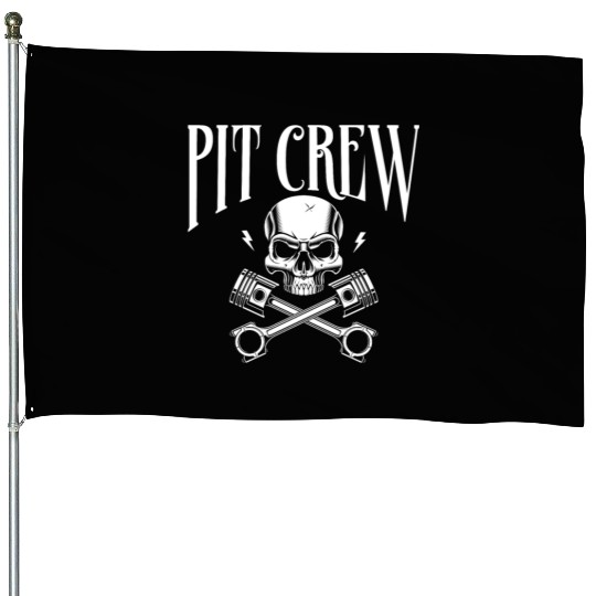Drag Racing Race Car Pit Crew House Flags