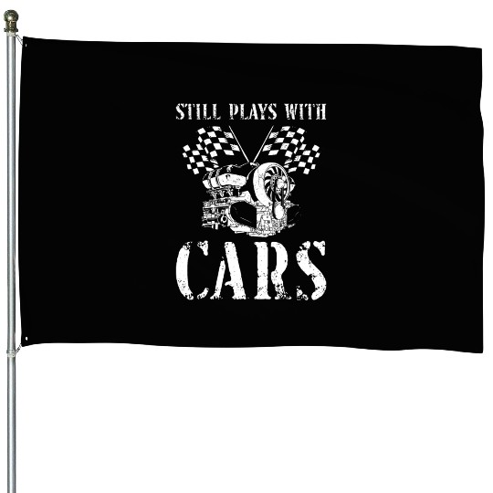 Drag Racing Race Car Vintage Still House Flags