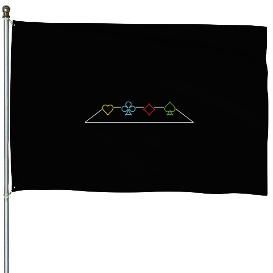 Minimalistic Gambling Poker Blackjack Cards House Flags