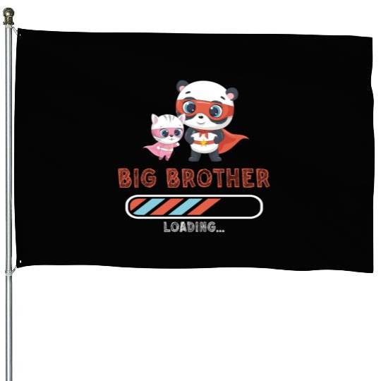 Big brother super hero panda cat House Flags