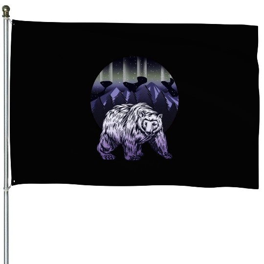 Alaska Gift USA Natur Bär Denali Grizzly Wald House Flags