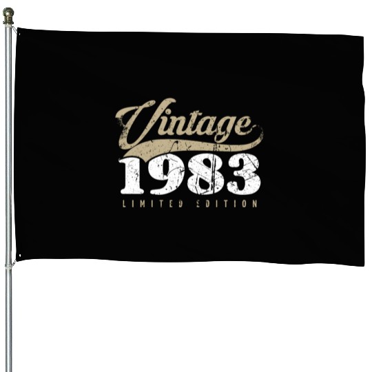 40 Years Vintage 1983 Retro 40th Birthday House Flags