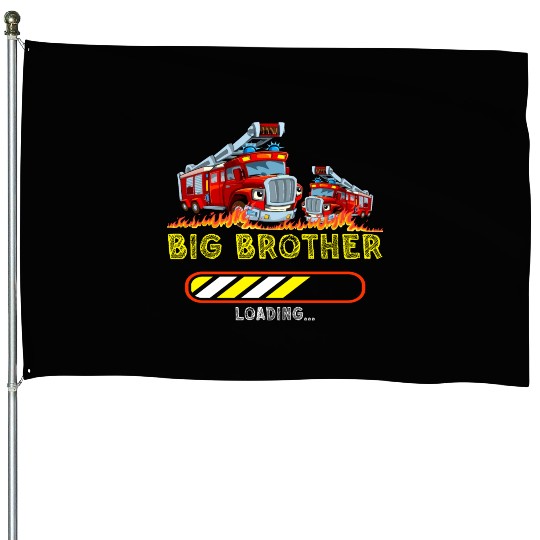Big brother fire truck fireman 2023 House Flags