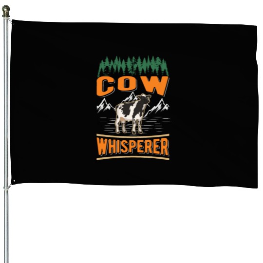 Cow Whisperer Farmer Cattle Breeder Cows House Flags