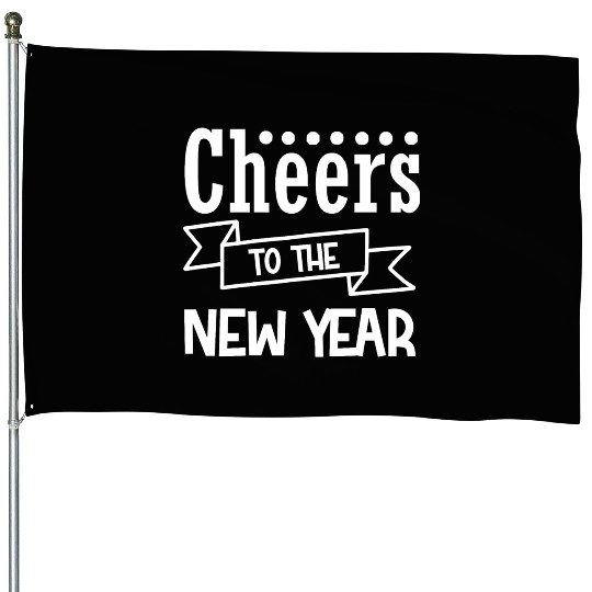 Cheers To The New Year 2023 NYE Party Glasses House Flags