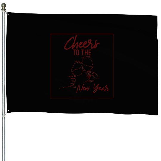 Cheers To The New Year 2023 NYE Party Glasses House Flags