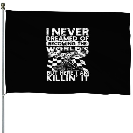 Go Kart Racer Pit Crew Car Racing Karting House Flags
